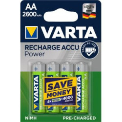 Baterías VARTA AA 2600mAh Recargables x4 | NiMH 1.2V Alta Potencia