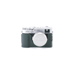 Funda de Piel para Fujifilm X100VI Verde | Con Empuñadura y Acceso a Batería