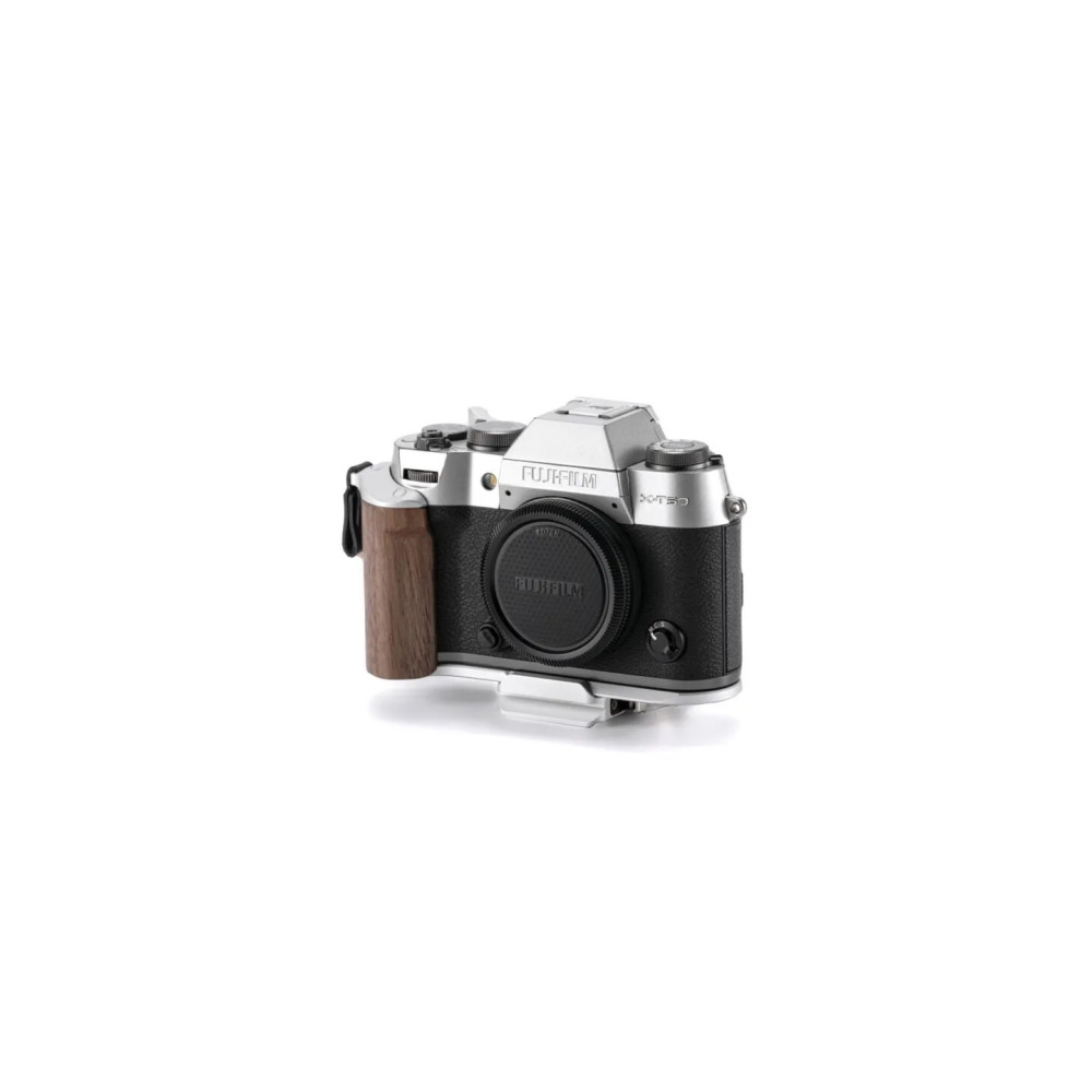 Jaula vintage para Fujifilm X-T50 – Kit base con empuñadura de madera y ARCA
