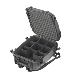 Mochila de cascasa rígida impermeable STARK485CAM-BP con separadores acolchados moldeados.