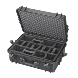 Maleta de transporte hermética impermeable, case con divisiones acolchadas, ruedas y trolley - STARK505CAMTR