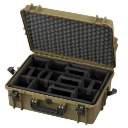 Maleta de transporte hermética impermeable, case con divisiones acolchadas, ruedas y trolley - STARK505CAMTR