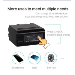 Batería Sony NPF 7.4V 6.6A | USB Output + Micro USB Input YC-F971