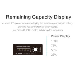 Batería Sony NPF 7.4V 6.6A | USB Output + Micro USB Input YC-F971