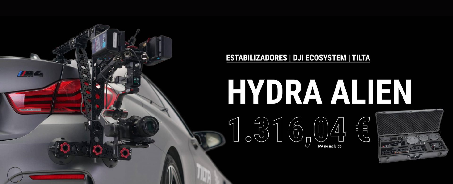 Tilta Hydra Alien Kit Profesional de Montaje para Automóvil con V-Mount | Control para DJI RS2/RS3 Pro tilta-hydra-alien-kit-pro-vmount-control-rs2-rs3